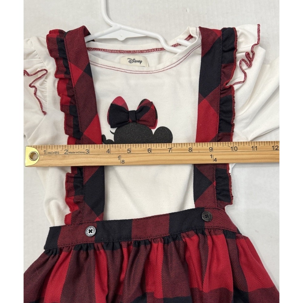 Disney Pippa & Julie Minnie Mouse  2 Piece Flannel Jumper‎ With Matching Top 4T - Picture 7 of 7